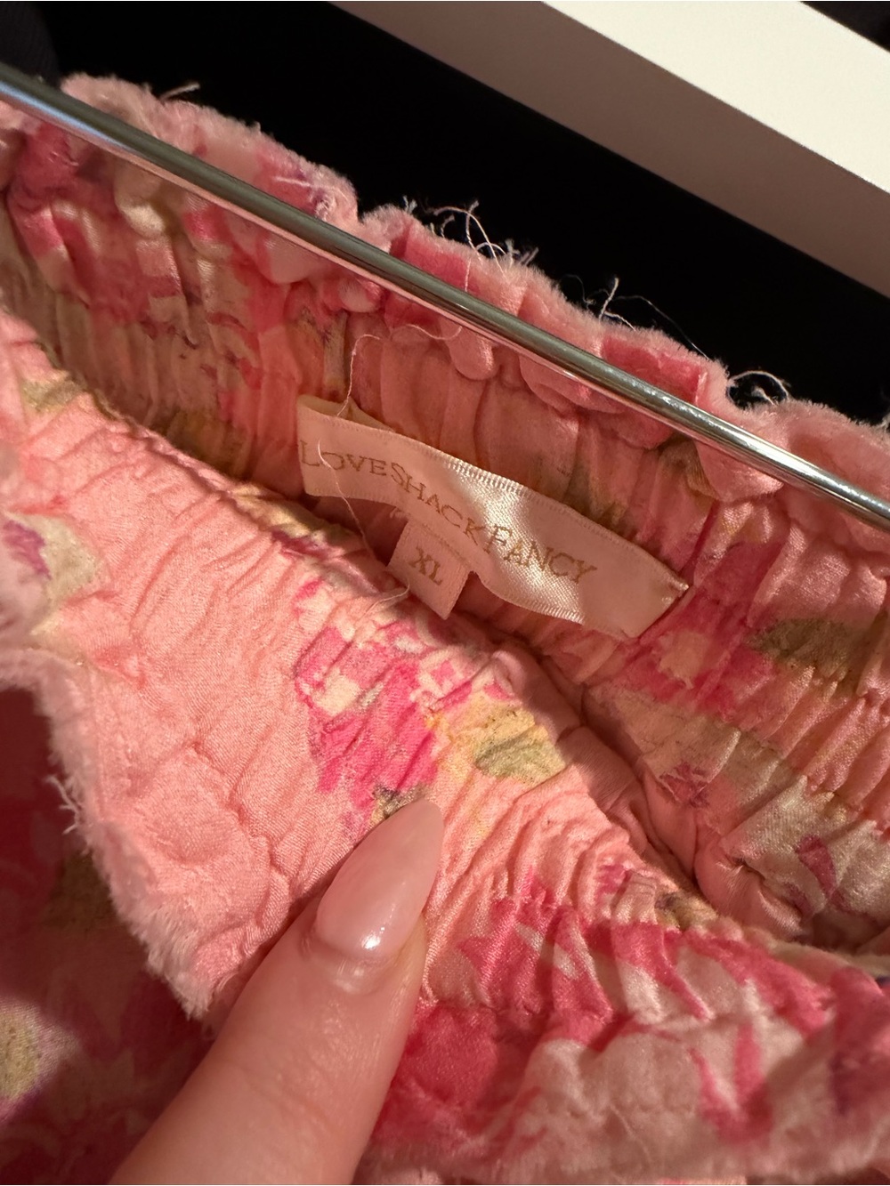 LoveShackFancy Pink Floral Tiered Mini Skirt - Picture 2 of 3